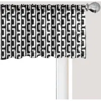 Abakuhaus Abstracte raamvalance, gordijnvalance voor keuken- en slaapkamerdecoratie met tunnelzoom, 137 cm x 45 cm, antracietgrijs en wit