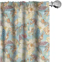 Abakuhaus Shabby Flora – Voorhangen 2x75x245 cm – Mikrofaser, Halverdonkling – Babyblauw