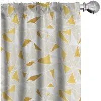 Abakuhaus polygonale gordijnen – 2x75x225 cm – microvezel – aardgeel eierkleur