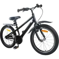 vidaXL Kinderfiets 18 Inch voor 5-7 jaar oud Zwart