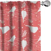 Abakuhaus Gordijnen – 2x 75x245 cm – Microvezel, halverduistering, donker koraal/wit