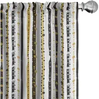 Abakuhaus Gestreepte gordijnen – 2x75x175 cm – microvezel – halfdonker zwart geel