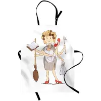 Abakuhaus Moederdag kookschort, Mijn Super-Mama Huisvrouw, Heldere kleuren, Verstelbare hoogte, Wasbaar, Vlekkenprint, Veelkleurig