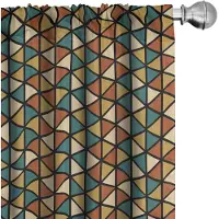 Abakuhaus Geometrische Voorhangen – Retro Raster Driehoeken – 2x75x245 cm – Meerkleurig