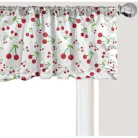 Abakuhaus Kersenkleurige Raamvalletje, Gordijnvalletje voor Keuken en Slaapkamer met Tunnelzoom, 137 cm x 45 cm, Vermiljoen Limegroen