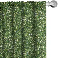 Abakuhaus – Bloemen Gordijnen – Grafische Weide Sprouts – 2x75x225 cm – Groen Bleekgeel