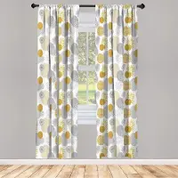 Abakuhaus Gordijnen – Set van 2 – 75x225 cm – Microvezel – aarde geel lichtgrijs