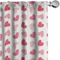 Abakuhaus Hartjes gordijnen – 2-delige set 75x245 cm – Blush pastelroze – microvezel