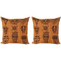 Abakuhaus Afrikaanse Kussenhoes – 2x60x60 cm – Dubbelzijdig bedrukt – Zwart/Bruin