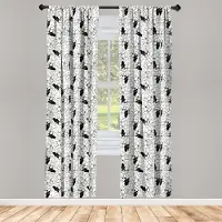 Abakuhaus Bulldog raamgordijnen – Doodle Faces – 2-delige 75x225 cm – Lichtgrijs