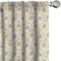 Abakuhaus Bloemen gordijnen – 2x75x245 cm – mikrofaser – creme