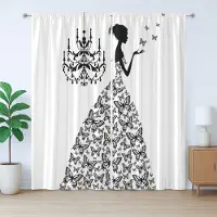 Abakuhaus Modieus rustiek gordijn, Love Country Wedding, met lussen en haken voor de woonkamer, 280 x 225 cm, antracietgrijs wit