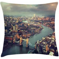 Abakuhaus – London Kussenhoes Themse Brug – 50x50 cm – Dubbelezijdig – Multicolor