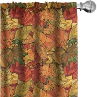 Abakuhaus Herfstgordijnen – Bladeren Doodle – 2x75x225 cm – microvezel