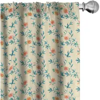 Abakuhaus Bloemen gordijnen – Aquarelrozen – 2x75x175 cm – Champagne multicolor