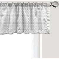 Abakuhaus Bakstenen Raamvalletje, Gordijnvalletje voor Keuken en Slaapkamer met Tunnelzoom, 137 cm x 30 cm, Lichtgrijs en Wit