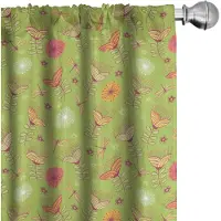 Abakuhaus Libelle – Gordijnen 2x75x245 cm – Microvezel – Groen/Roze