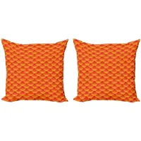 Abakuhaus – Verbrand oranje kussenhoesenset 2x40x40 cm – Dubbelzijdig bedrukt