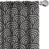 Abakuhaus Raamgordijnen – Halbrond Arcs Moderne – 2x75x175 cm – Crème & Donkergrijs