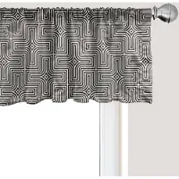 Abakuhaus Abstracte raamvalance, gordijnvalance voor keuken en slaapkamer met tunnelzoom, 137 cm x 30 cm, donkergrijs en gebroken wit