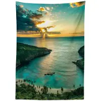 Abakuhaus Hanauma Bay Tafelkleed – 140x170 cm – Satijn, Wasbaar, Binnen/Buiten – Turkoois