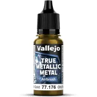 Vallejo Hobbyverf Acrylverf - 77176 True Metallic Metal - Airbrush - Groenachtig Goud - Acryl - Verf flesje - 1x 18 ml