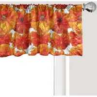 Abakuhaus Oranje Raamvalletje, Gordijnvalletje voor Keuken en Slaapkamer met Tunnelzoom, 137 cm x 30 cm, Verbrand Oranje Wit