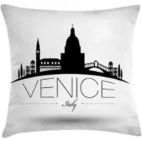 Abakuhaus Venetië Kussenhoes – Moderne Italiaanse Skyline – 45x45 cm – Lichtgrijs