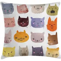 Abakuhaus Kussenhoes Kat – Dubbelzijdig bedrukt – 45x45 cm – Multicolor