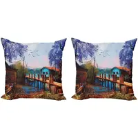 Abakuhaus Kussenhoes Set – 2x40x40 cm – Dubbelzijdig bedrukt, Multicolor