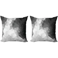 Abakuhaus Kussenhoezen Set – 2x50x50 cm – Dubbelzijdig bedrukt – Zwart/Lichtgrijs