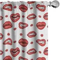 Abakuhaus Voorhangen – 2x75x225 cm – Vermilion/Wit – Microvezel