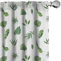 Abakuhaus Junglebladeren Voorhangen – 2x75x245 cm – Groen-Wit – Verduisterend
