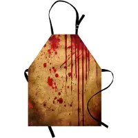 Abakuhaus Halloween-koksschort, bloeddruppels en spetters, unisex-keukenslab met verstelbare hals, voor koken en tuinieren, karamel-zinnoberrood
