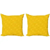 Abakuhaus Gele Kussenhoes Set 2x60x60 – Dubbelzijdig bedrukt – Rits