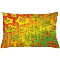 Abakuhaus Rasta-kussenhoes – Decoratieve kussenhoes – 65x40 cm – Dubbelzijdig bedrukt, lichtgroen/marigold