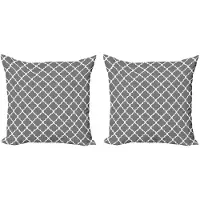 Abakuhaus Grijze Kussenhoezen – Set 2x50x50 cm – Dubbelzijdig bedrukt – Mikrofaser