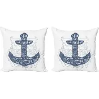 Abakuhaus 2-delige set anker kussenhoes – Doodle Marine – 50x50 cm blauw