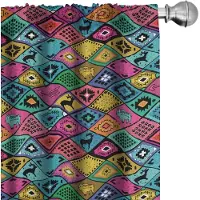 Abakuhaus – Gordijnset Boho patchwork 2x75x175 cm – verduisterend