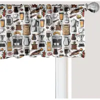Abakuhaus Koffie Raamvalletje, Gordijnvalletje voor Keuken en Slaapkamer Decoratie met Tunnelzoom, 137 cm x 45 cm, Multicolor