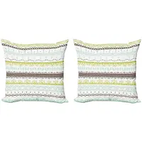Abakuhaus Kussenhoes – 50x50 cm – 2-delige set – Dubbelzijdig bedrukt – Geel Groen Mint