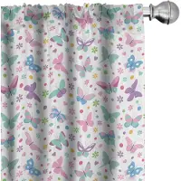 Abakuhaus – gordijnenset 2x75x225 cm – microvezel – meerkleurig – vlinder