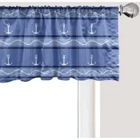 Abakuhaus Vintage gestreepte raamvalletje, gordijnvalletje voor keuken en slaapkamer met tunnelzoom, 137 cm x 30 cm, blauw en wit