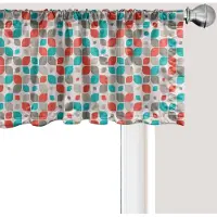 Abakuhaus Retro Raamvalletje, Gordijnvalletje voor Keuken en Slaapkamer met Tunnelzoom, 137 cm x 45 cm, Grijs Turkoois Rood