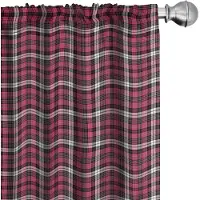 Abakuhaus Kariert Voorhangen – Geometrisch Tartan – 2x75×175 cm – Microfiber – Rosa/zwart/wit