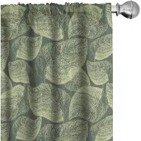 Abakuhaus Abstrakt Gordijnen – 2x75x245 cm – Microfaser, Halfschaduw – Reseda Groen