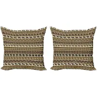 Abakuhaus Safari Kussenhoezen Set – 2x45x45 cm – Dubbelzijdig Digitaaldruk – Zwart Bruin