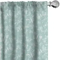 Abakuhaus Vlinder gordijnen – 2x75x225 cm – Licht zeegroen/Wit