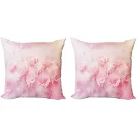 Abakuhaus Roze kussenhoes – 2x 40x40 cm – Dubbelzijdig bedrukt – Lichtroze
