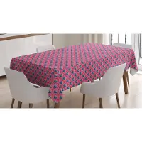 Abakuhaus Tafelkleed – Bloemen Retro jaren ’70 – 140x240 cm – Pastelroze en Blauw